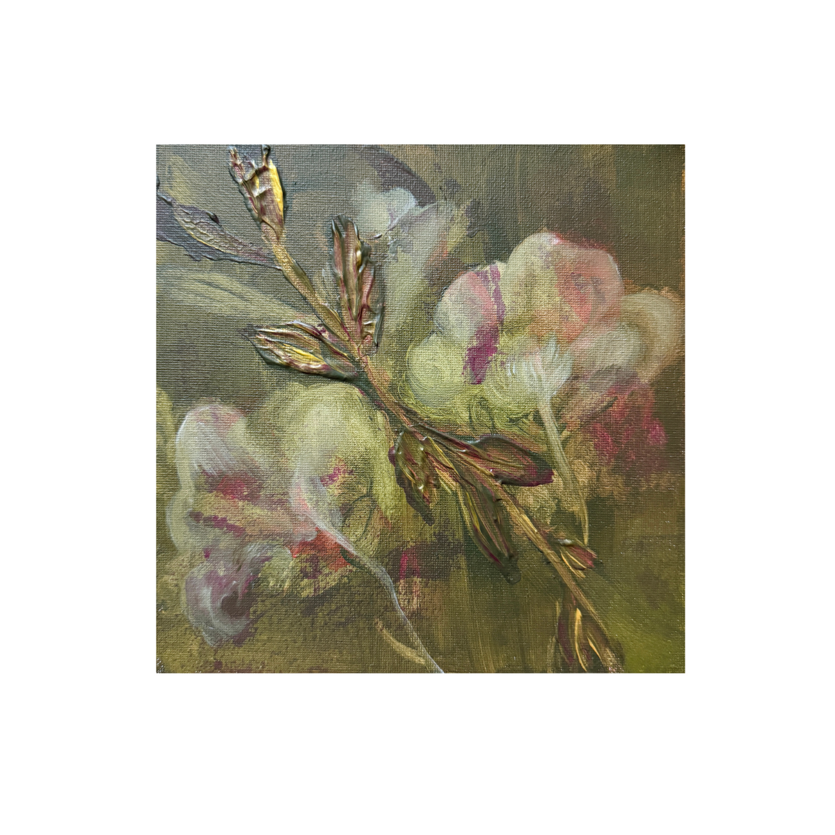 8x8" Flower Study | Original Abstract Painting