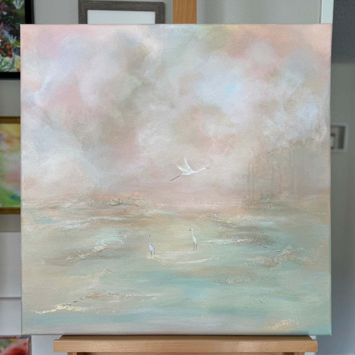 A Calm Retreat, 24x24" Framed | Original Painting